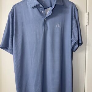 Men’s Rhoback Blue Performance Polo Shirt Size L Golf Athletic